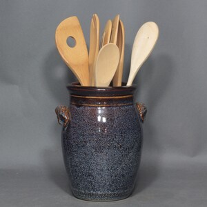 Utensil Holder In Speckled Hen Glaze