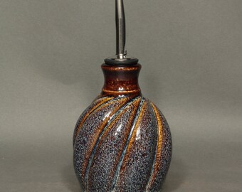 Olive Oil Dispenser With Spirals in Speckled Hen Glaze