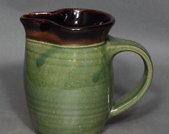 Pitcher in Dark Green Glaze