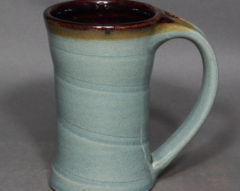 Handmade Mug in Blue Crackle Glaze