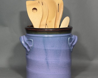 Large Utensil Holder In Purple Glaze