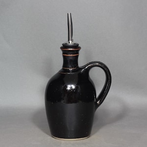 Reserved for TB, Olive Oil Dispenser, Oil Jug In Tenmoku Glaze