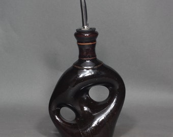 Olive Oil Dispenser In Tenmoku Glaze