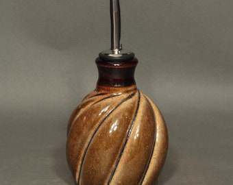 Olive Oil Dispenser With Spirals in November Glaze