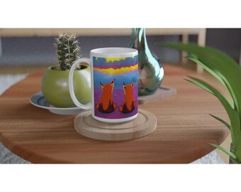 Sunset Foxes15oz Ceramic Mug