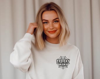Spooky Mama Halloween Shirt Sweatshirt, Halloween Sweatshirt, Fall Shirt, Fall Sweatshirt Spooky Season, Witch Crewneck, Mom Halloween Shirt