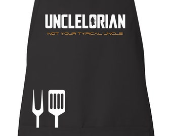 Unclelorian Apron, Cool uncle Apron, Secret Mandalore, Gift for Star Wars fan, Disney, The Mandalorian, Star Wars, Humor, Funny apron