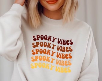 Cute Spooky Halloween Crewneck Sweatshirt, Retro Halloween Sweatshirt, Fall Sweatshirt, Vintage Halloween Sweatshirt