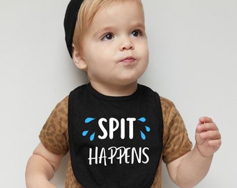 Personalized Bibs, Custom Baby Infant Bibs, Baby Bib, Spit Happens Bib, Baby Girl Gift, Baby Shower, New Baby Gift, Cute Baby Gift