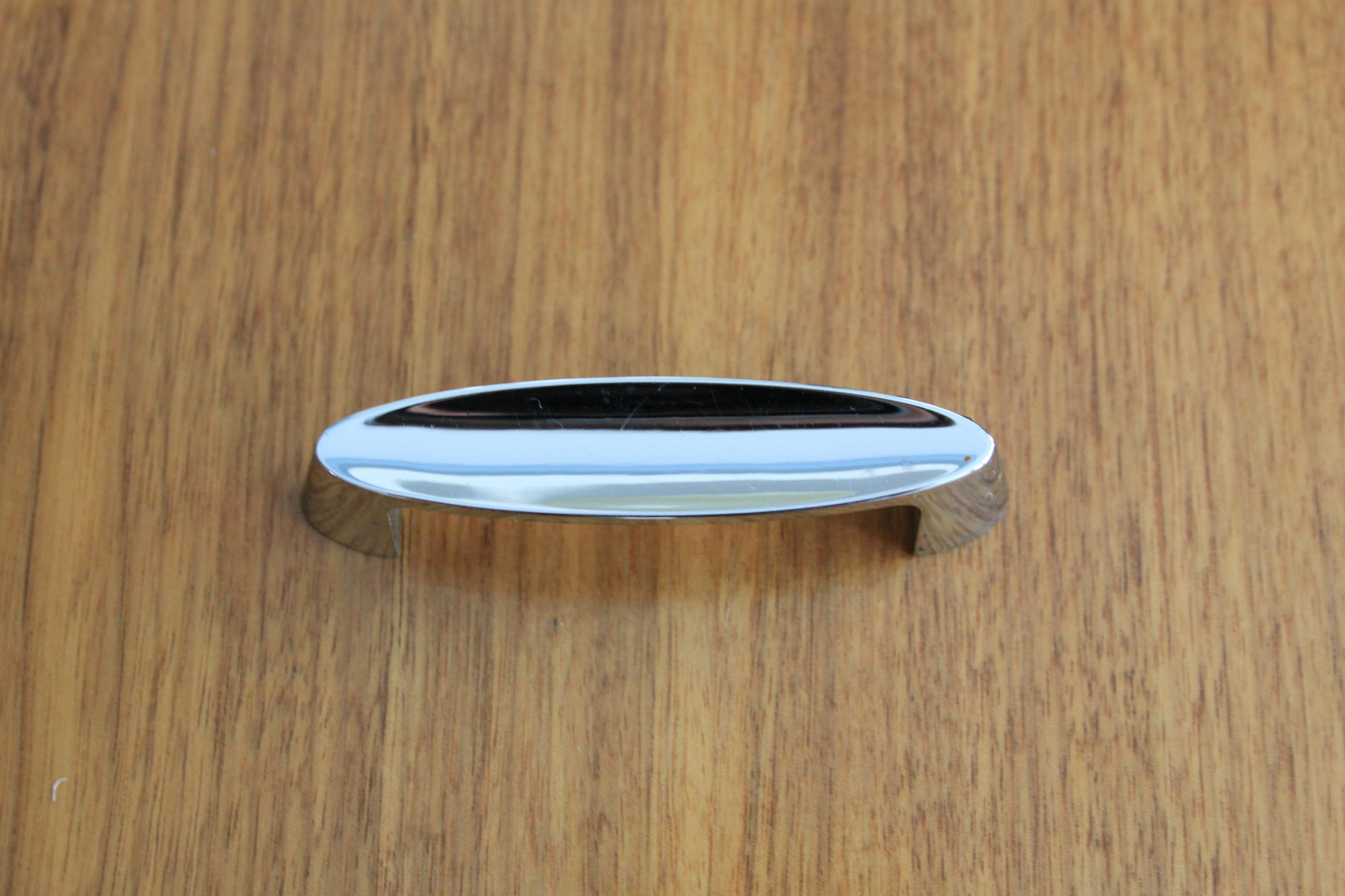Oval Shaped Drawer Pull in Chrome MCM Vintage Etsy