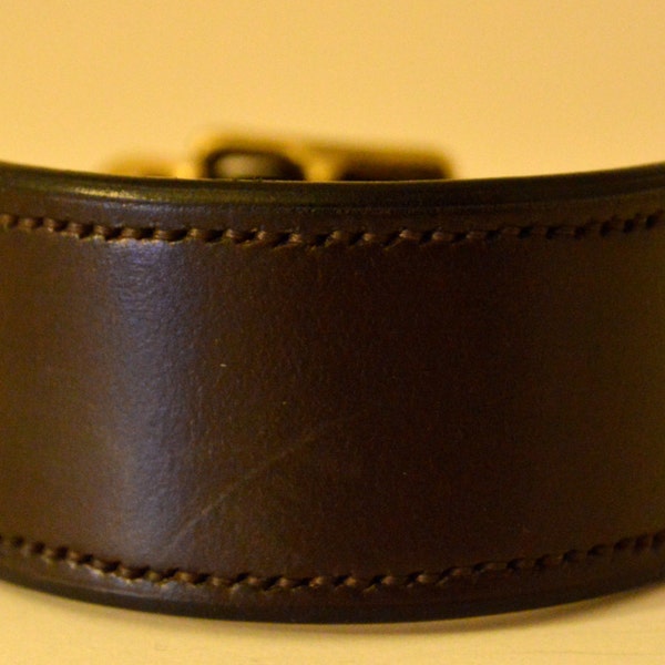 The 'Willow' Lurcher Collar. Beautiful English Bridle Leather  collar. Lined in smooth waxed panel hide for a luxurious fit.