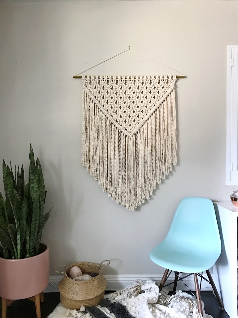 Macrame Pattern Written PDF by Elsie Goodwin/Reform Fibers Digital Macrame Pattern Instant download Name: XL Triangle image 1