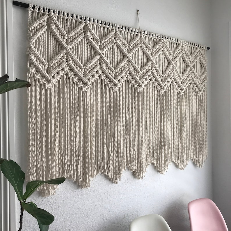 Macrame Pattern Written PDF by Elsie Goodwin/Reform Fibers Digital Macrame Pattern Instant download Name: 7 Diamonds image 3