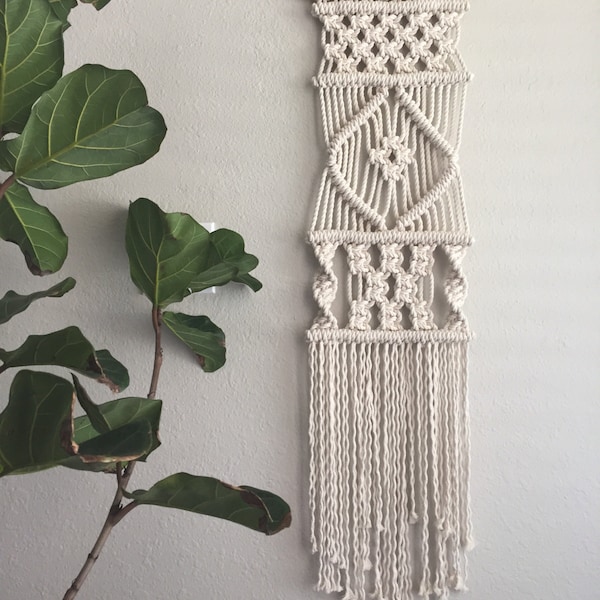 Motif de suspension murale en macramé - Lean 16 - Macramé DIY pour débutant (téléchargement PDF instantané) par Elsie Goodwin
