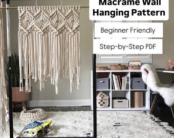Beginner Friendly Macrame Pattern - Written PDF by Elsie Goodwin/Reform Fibers - Instant download - Name: Four of Diamonds