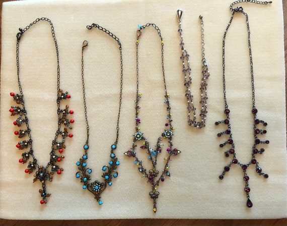 Five vintage Dressy Choker Necklaces Etsy