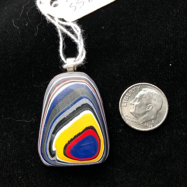 Detroit Agate/Fordite Colorful Pendant