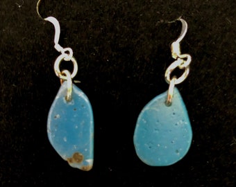 Leland Bluestone tumble-polished Sterling-silver wire earrings. Pairs 1, 3 and 4 available.