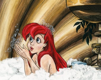 ディズニー リトル・マーメイド 水彩画 プリンセス アリエル