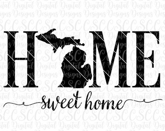 Michigan Home Svg Etsy