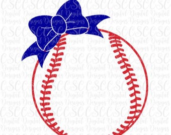 Baseball Bow SVG, Baseball Monogram Frame, Baseball Cut File, Softball Bow svg, Softball File, Digital File svg png  Buy 3 Get 30% Off