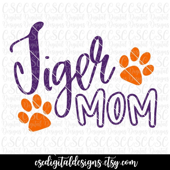 Tiger Mom SVG Team Name Svg Paw Print Tiger Mom Cut File | Etsy