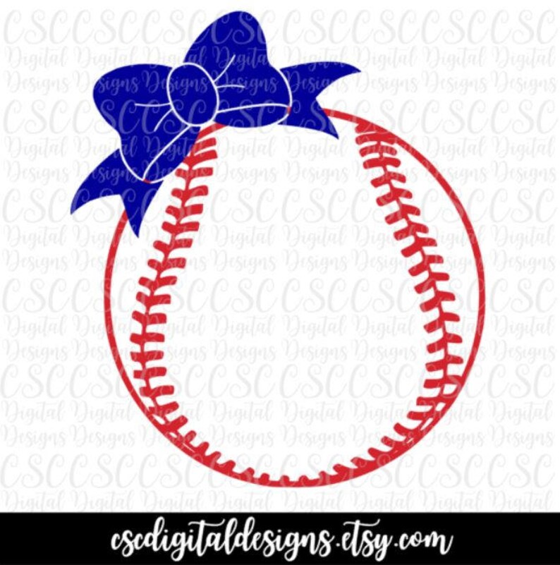 Download Baseball Bow SVG Baseball Monogram Frame Baseball Cut File ...
