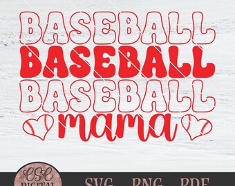 Baseball Mama SVG, Baseball Heart svg, Baseball Mama Cut File, Commercial Use Baseball svg, Baseball PNG Digital File svg, Buy 3 Get 30% Off