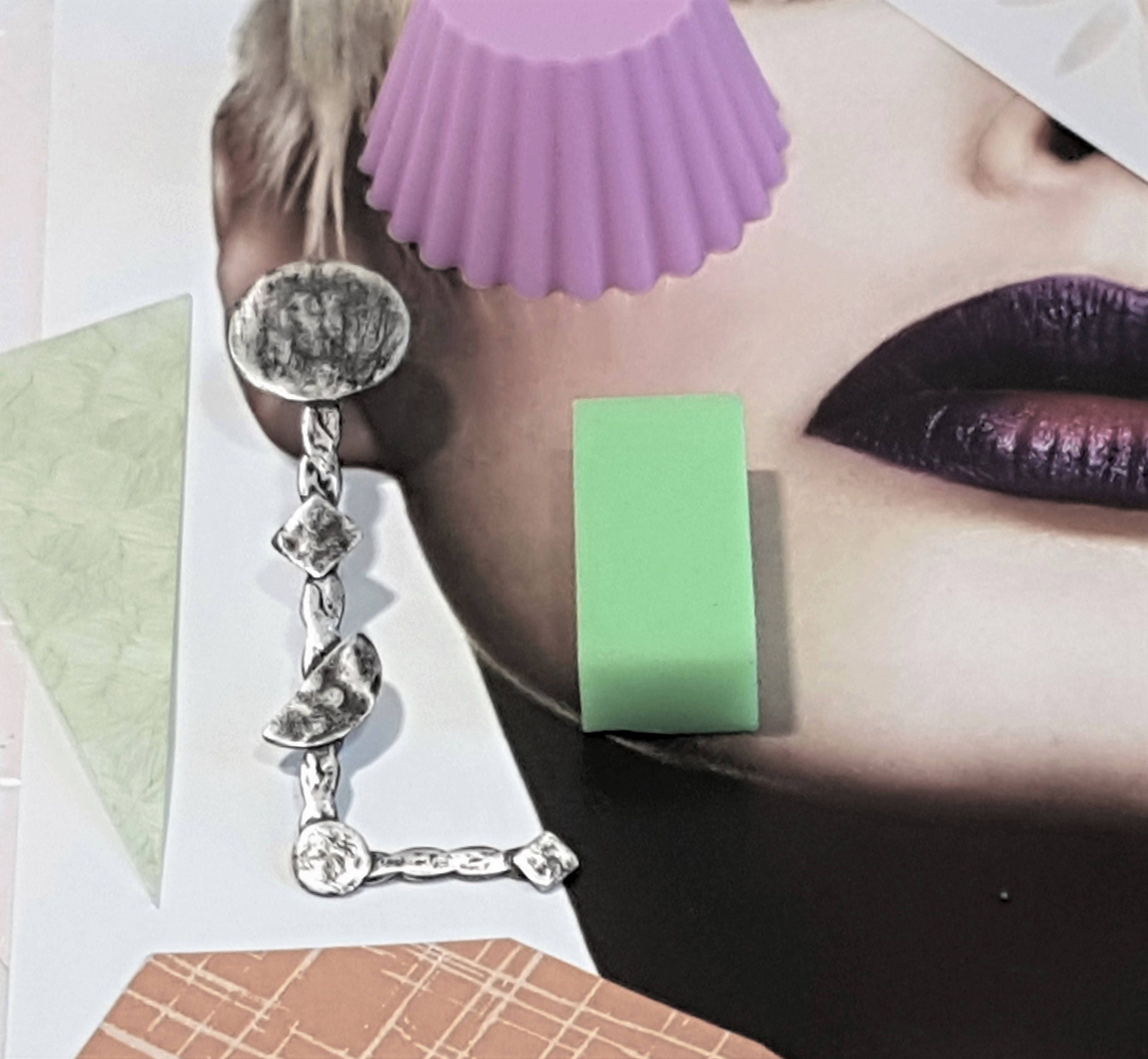 Large Single Earring Edgy, Funky Jewelry Sterling Silver Earring