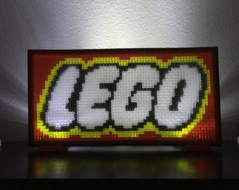 Translucent LEGO mosaic of LEGO logo