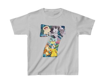 Pokemon Birthday - 7 year old. Kids Birthday Party. Cool Gift Tee