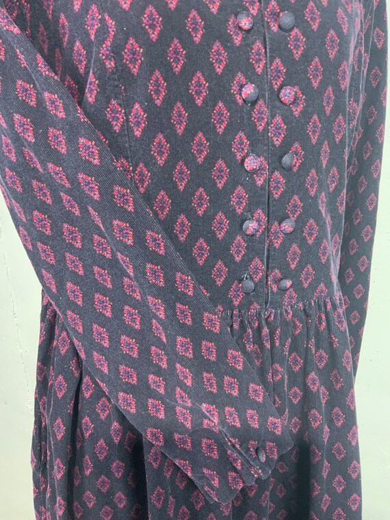 Vintage 1980s Laura Ashley Corduroy Dress Size 14