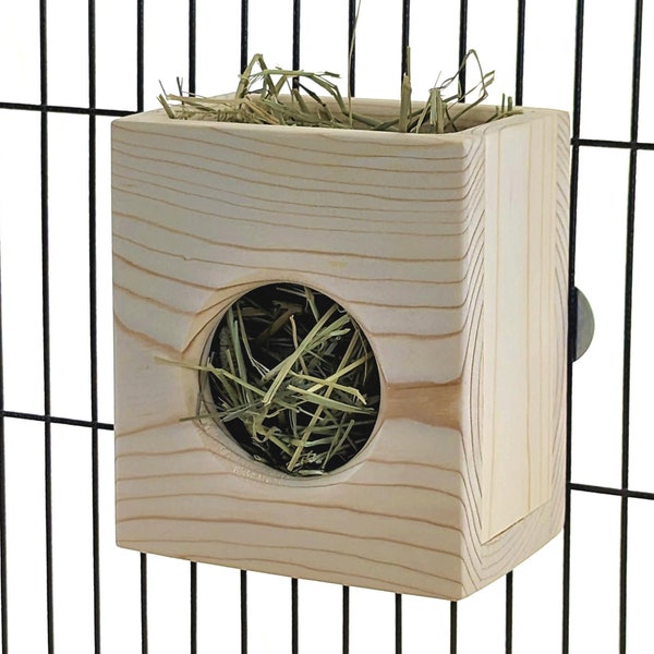 Hanging Hay Feeder Single Hole for Small Pets Kiln Dried Pine