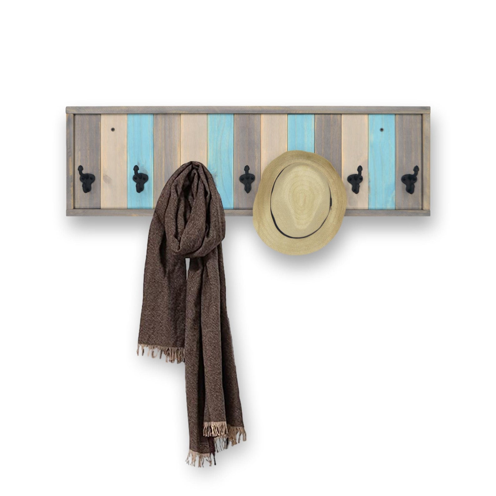 Coastal 7 Hook Wall Mounted Coat Rack Etsy