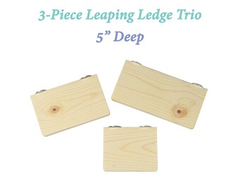 Set of 3 Medium Leaping Ledges for Small Pets Kiln Dried Pine