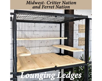 Set of 3 Lounging Ledges with Leap Through Holes for Critter Nation and Ferret Nation Cage Kiln Dried Pine