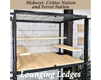 Critter/Ferret Nation Cage Lounging Ledges: Kiln Dried Pine, Leaping Holes (Set of 3)