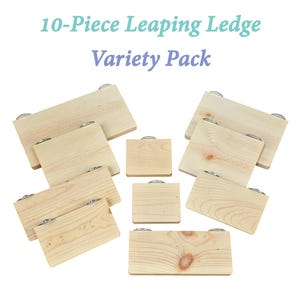 Set of 10 Leaping Ledges Various Sizes for Small Pets Kiln Dried Pine