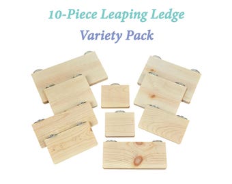 Set of 10 Leaping Ledges Various Sizes for Small Pets Kiln Dried Pine