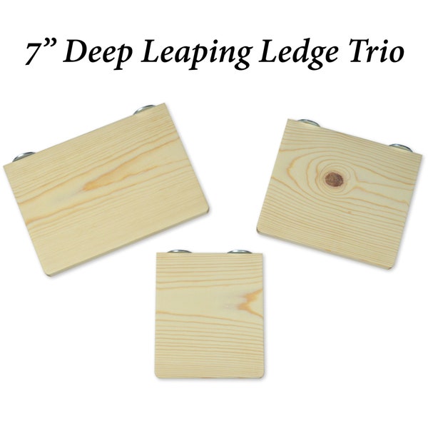 Set of 3 Large Leaping Ledges for Small Pets Kiln Dried Pine