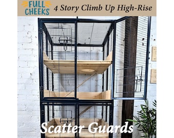 Scatter Guards & Floor Liners for Full Cheeks 4 Story Climb Up High Rise Chinchilla Cage