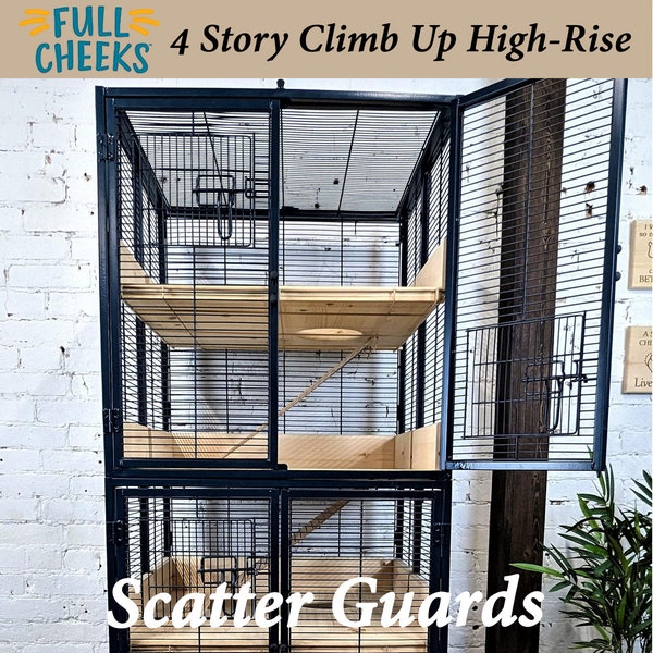 Scatter Guards & Floor Liners for Full Cheeks 4 Story Climb Up High Rise Chinchilla Cage