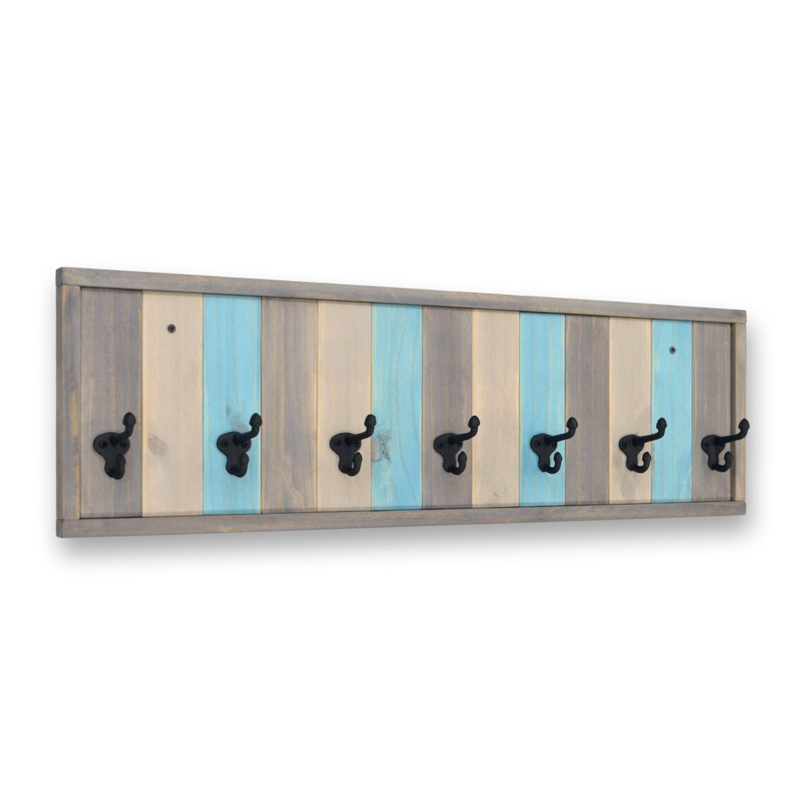 Coastal 7 Hook Wall Mounted Coat Rack Etsy