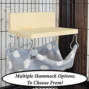 Large Leaping Ledge with Fleece Hammock for Small Pets Kiln Dried Pine