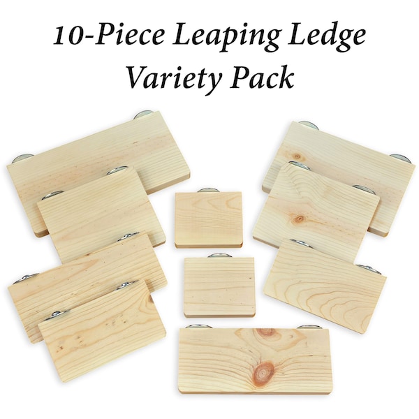 Set of 10 Leaping Ledges Various Sizes for Small Pets Kiln Dried Pine