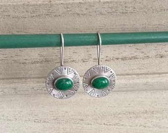 Eilat Stone Earrings , Eilat Jewelry , Handmade Israeli Earrings , Silver Eilat Earrings , Israel's National Stone
