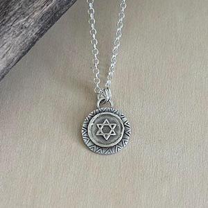 Unisex Star Of David , Star Of David in a Vintage  Style , Sterling Silver David Star ,  Judaica Necklace ,  Magen David Necklace