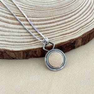Two Tone Necklace , Sterling Silver and Goldfield , Simple Delicate Necklace , Mixed Metals Pendant