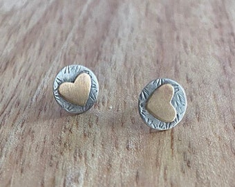 Silver Heart Studs, Heart Earrings, Tiny Heart Stud,  Goldfield Post Earrings, Gift For Valentine's Day