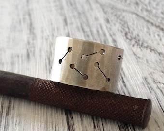 Unisex Wide Ring , Wide Band Ring , Wide Silver Ring , Handcrafted Sterling Silver Ring